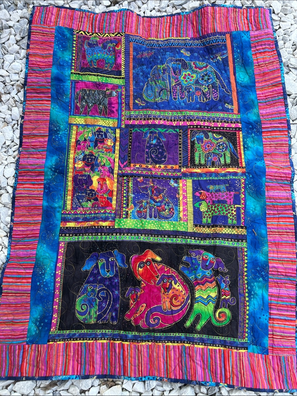 Multicolor Animal Patchwork quilt  - Vibrant Home decor